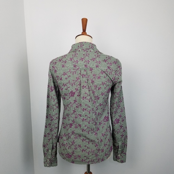 Anthro Odille Purple & Green Eyelet Button Down 5 for $30 - Picture 8 of 9